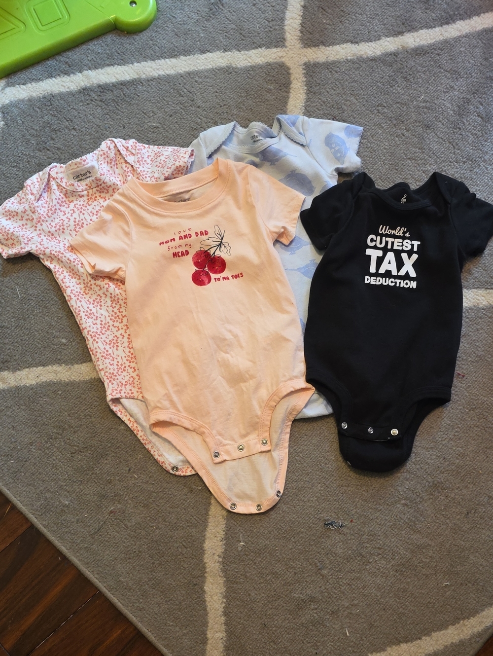 Assorted Kids One-Piece Bodysuits - Peach, Black, Pink, Blue